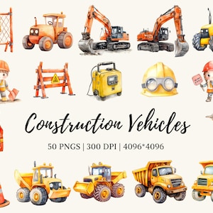 Baustellenfahrzeug Clipart png Bundle, Baustellenfahrzeug Clipart, Clipart Clipart, Aquarell Fahrzeug, Baustelle, Handwerk