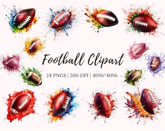 Pacote de clipart de futebol em aquarela png, clipart de coleção de futebol, clipart de futebol, clipart para impressão de futebol, pacote de png de futebol