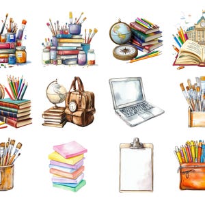 watercolor clipart
back to school png
school supplies png
teachers clipart set
stationary clipart
retro school clipart
school bus clipart
pastel school png
kids craft and art
cute school supplies
cute classroom png
cute school sticker
school graphics