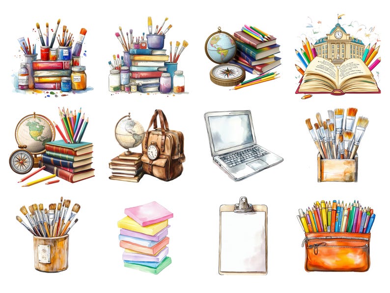 watercolor clipart
back to school png
school supplies png
teachers clipart set
stationary clipart
retro school clipart
school bus clipart
pastel school png
kids craft and art
cute school supplies
cute classroom png
cute school sticker
school graphics