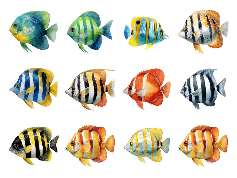 Butterfly fish clipart featuring a colorful tropical butterflyfish illustration in a detailed artistic style.
Tropical butterfly fish clipart digital download with vibrant colors, perfect for ocean-themed designs.
Butterflyfish clipart illustration ideal for marine life projects, scrapbooking, and digital artwork.
Colorful butterfly fish clipart with detailed fins and patterns for ocean and sea-themed crafts.
Butterfly fish clipart digital illustration suitable for printables, stickers.
