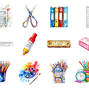 watercolor clipart
back to school png
school supplies png
teachers clipart set
stationary clipart
retro school clipart
school bus clipart
pastel school png
kids craft and art
cute school supplies
cute classroom png
cute school sticker
school graphics