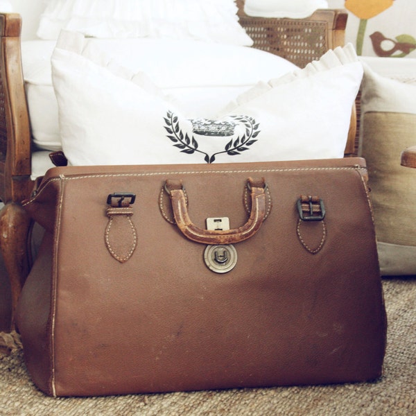 Hold for Jennifer Campbell-Vintage Leather Doctor's Bag-Vintage Luggage