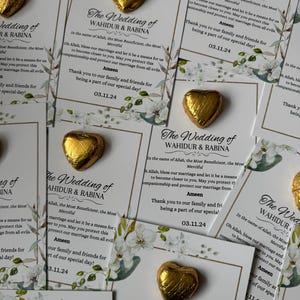 Gouden verijdelde chocoladeharten bedankjes | Trouwbedankjes | Nikkah-gunsten | Tafeldecoratie | Verlovingsbedankjes | Cadeau bruiloftsgast