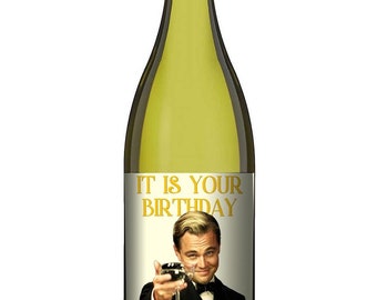 Great Gatsby Wine Label Prosecco Label | Personalised Birthday Bottle Label | Leonardo DiCaprio
