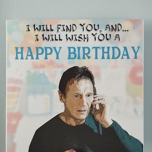 Liam Neeson tira cartão de aniversário engraçado