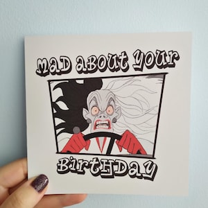 Cruella Bösewicht Geburtstagskarte Verrückte Lustige Personalisierte Karte