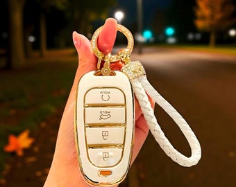 Funda para llave de coche Hyundai, funda para llave de coche, llavero, accesorios para coche, llavero para Hyundai, llavero, regalo
