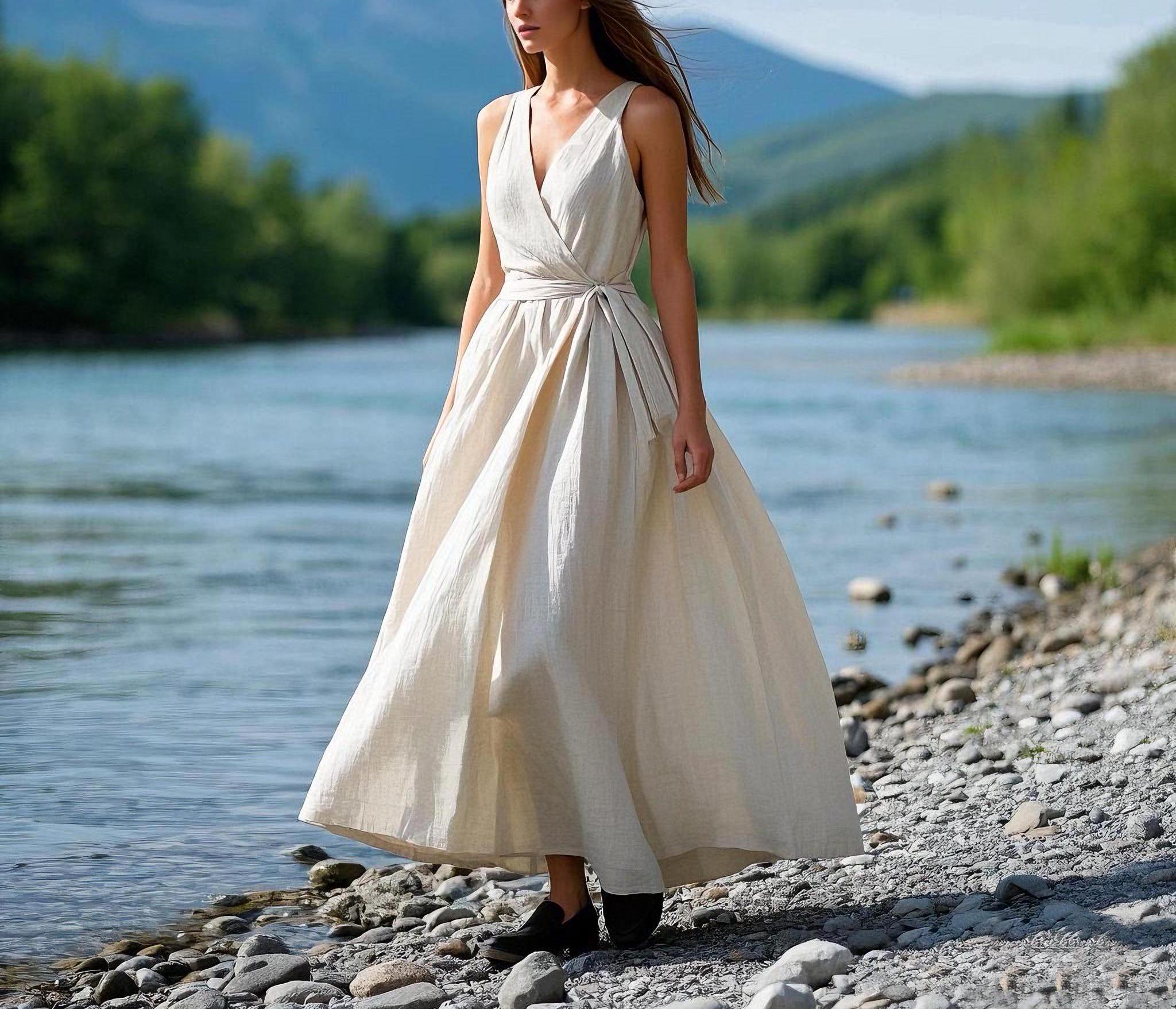 fairycore bridesmaid dresses A Line Long Champagne Simple Bridesmaid Dress Side Split 242242021  TANYA  BRIDAL