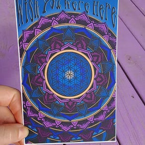 postale illustrée | postale d'art | Petit imprimé mandala | Décoration d'intérieur | pour notes mandala | carte artistique A6 | Petite reproduction d'art|Impression d'art originale