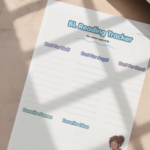 BL Tracker | Boys Love | Romantic Journal Page | Digital Stationary | Printable Template