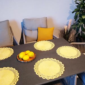 6er Set runde Tischsets, Einweihungsparty Geschenk, Urlaub Dekor, rundes Tischset Set, handgefertigtes Bauernhaus-Tischset, Tischdekoration