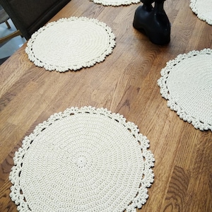 Runde Tischsets, Tischsets 6er-Set, Platzsets, Waschbar, Tischsets, Wohndekor, Gestricktes Tischset, Essmatten, Einweihungsgeschenk