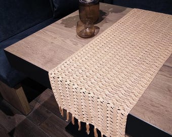 Crochet Table Runner, Boho Farmhouse Decor, Housewarming Gift