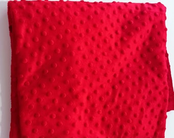 Large Remnants Red Minky Fabric  -  8.00