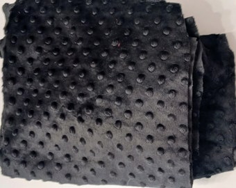 Black Minky Fabric  -  3/4 yard plus large remnants  -  15.00