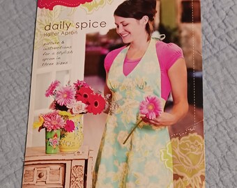 Heather Bailey Pattern - Daily Spice Halter Apron  -  8.00