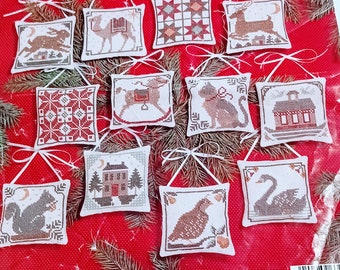 Christmas Cross Stitch  -  Prairie Ornaments  -- 15.00