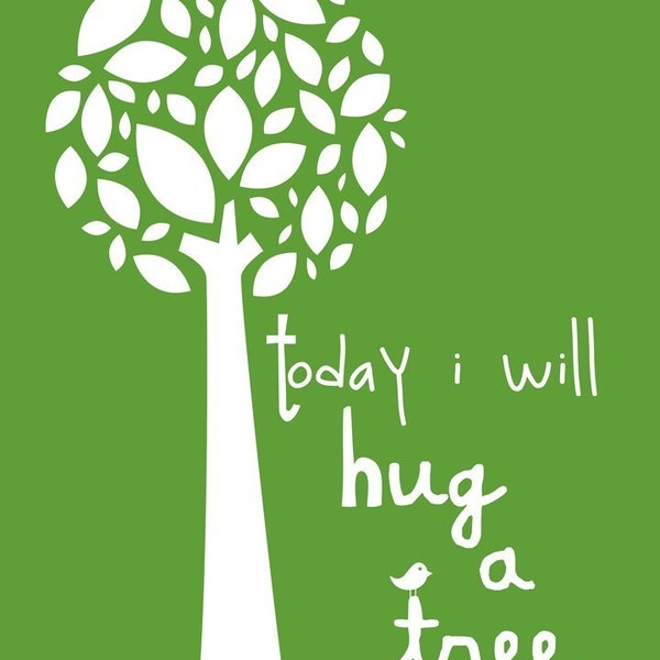 Tree Hugger (lime green and white) - Live For Today Series - 8x10