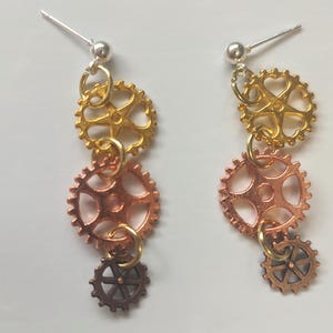 handmade gear earrings