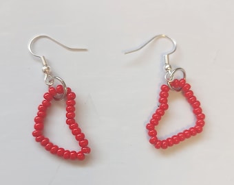 Pendientes de corazón con cuentas: bonitos pendientes hechos a mano para el día de San Valentín