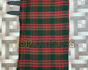 Handmade Clan Menzies Green Kilt for Men - Scottish Menzies Green 8 Yard Tartan Kilt - Made to Measure