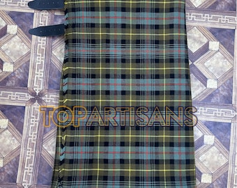 Handmade Clan Farquharson Kilt for Men - Scottish Farquharson Weathered 8 Yard Tartan Kilt - Farquharson Tartan Skirt - Made to Measure