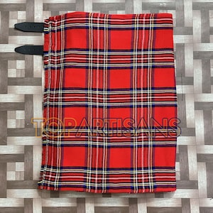 Handgemaakte Clan Stewart-kilt voor heren - Schotse Royal Stewart Tartan-kilt 8 Yard - Op maat gemaakt