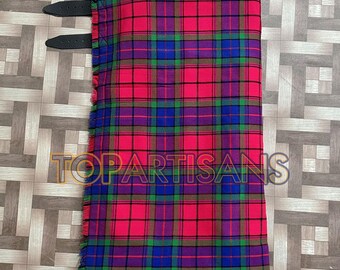 Handmade Clan Wardlaw Kilt for Men - Scottish Wardlaw 8 Yard Tartan Kilt - Made to Measure