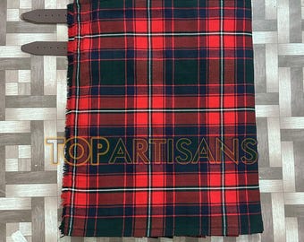 Handmade Clan Roxburgh Kilt for Men - Scottish Roxburgh 8 Yard Tartan Kilt - Made to Measure