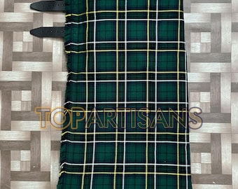 Handmade Clan MacAlpine Kilt for Men - Scottish MacAlpine 8 Yard Tartan Kilt - Made to Measure