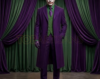 Purple Villain Costume for Men - Victorian Gothic Tailcoat - Carnival Villain Cosplay - Theatrical Masquerade Outfit - Halloween Costume
