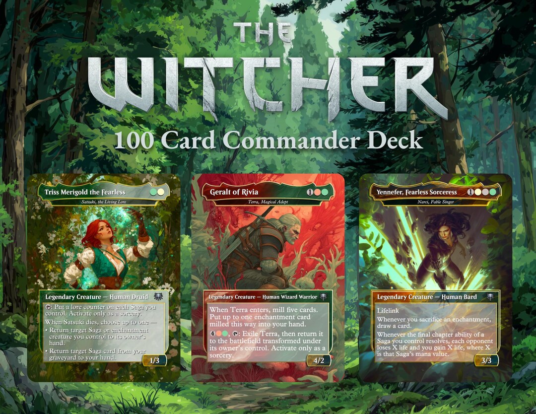 The Witcher, Baralho de Comandante Proxy de 100 Cartas, MTG EDH - Etsy ...
