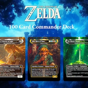 Saviors of Hyrule, 100 Card Proxy Zelda Themed Commander Deck, MTG EDH
