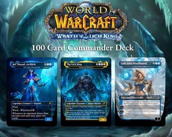 Redención de Arthas, Mazo de Commander de WoW con 100 cartas proxy de Rey Lich, MTG EDH