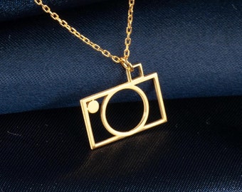 Silver Camera Necklace: Dainty Photographer Jewelry