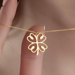 Sterling Silver Four Leaf Clover Necklace: Celtic Good Luck Charm