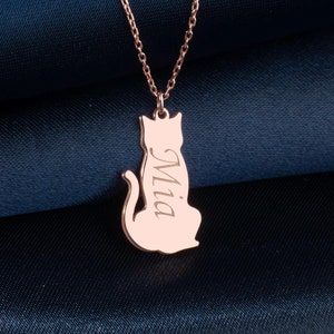 Sterling Silver Custom Cat Name Necklace: Personalized Pet Memorial
