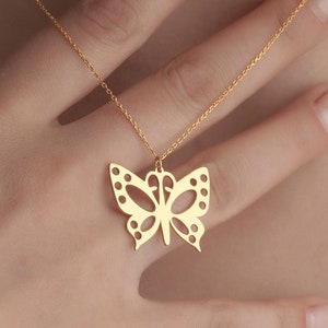Sterling Silver Butterfly Necklace: Elegant Animal Charm Pendant