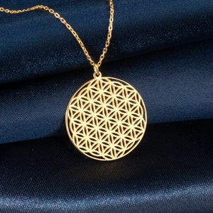 Sierlijke Flower of Life-ketting, Flower of Life-sieraden, heilige geometrie Flower of Life-hanger, meditatie-sieraden, spiritueel bloemsymbool