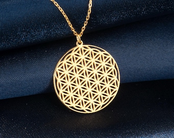 Dainty Silver Flower of Life Necklace: Sacred Geometry Pendant