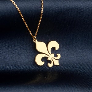 Collier fleur de lys en argent sterling, pendentif lys français, breloque symbole du scoutisme, collier héraldique, bijoux emblème de la renaissance antique