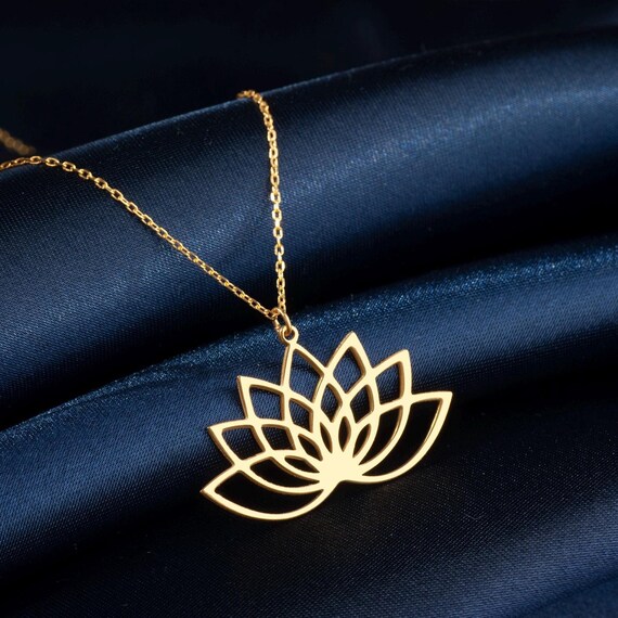 Sterling Silver Lotus Flower Necklace: Spiritual Yoga Jewelry