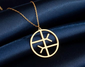 Sterling Silver Empath Symbol Necklace: Sacred Geometry Pendant