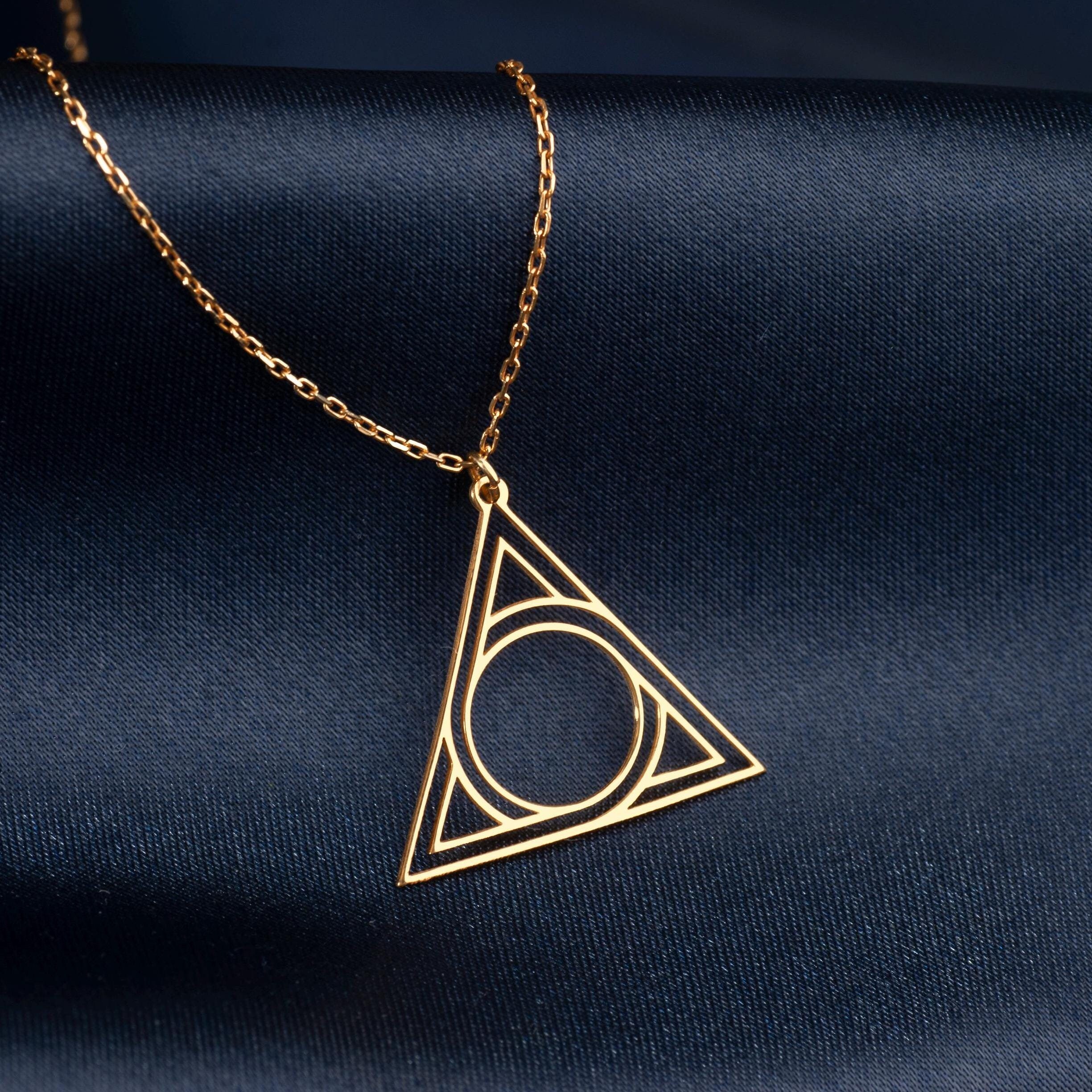 Gold Necklace Harry Potter Deathly Hallows Necklace Sterling