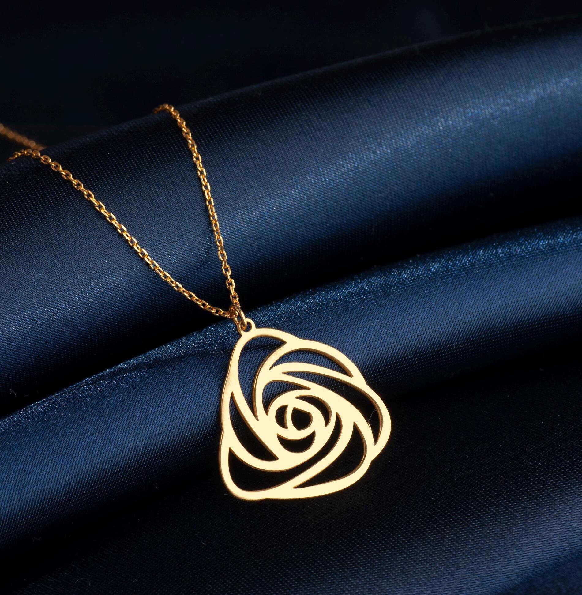 Dainty Sterling Silver Rose Necklace: Floral Charm Pendant