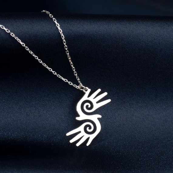 Sterling Silver Healing Hands Necklace: Hopi Reiki Pendant