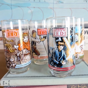 Star Wars Return of the Jedi Drinking Glass, 1983 Burger King, Coca-Cola Glass 5 5/8 Inches Tall, Like New Condition