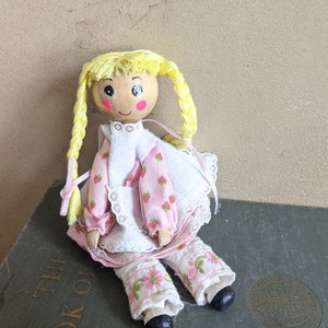 Folk Art Wooden Clothespin Doll, Wood Figure, 8 Inches Tall