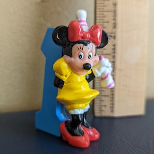 First Birthday Minnie Mouse PVC Figure, 2.5 Inches Tall, Minnie Mouse Plastic Figure, Disney